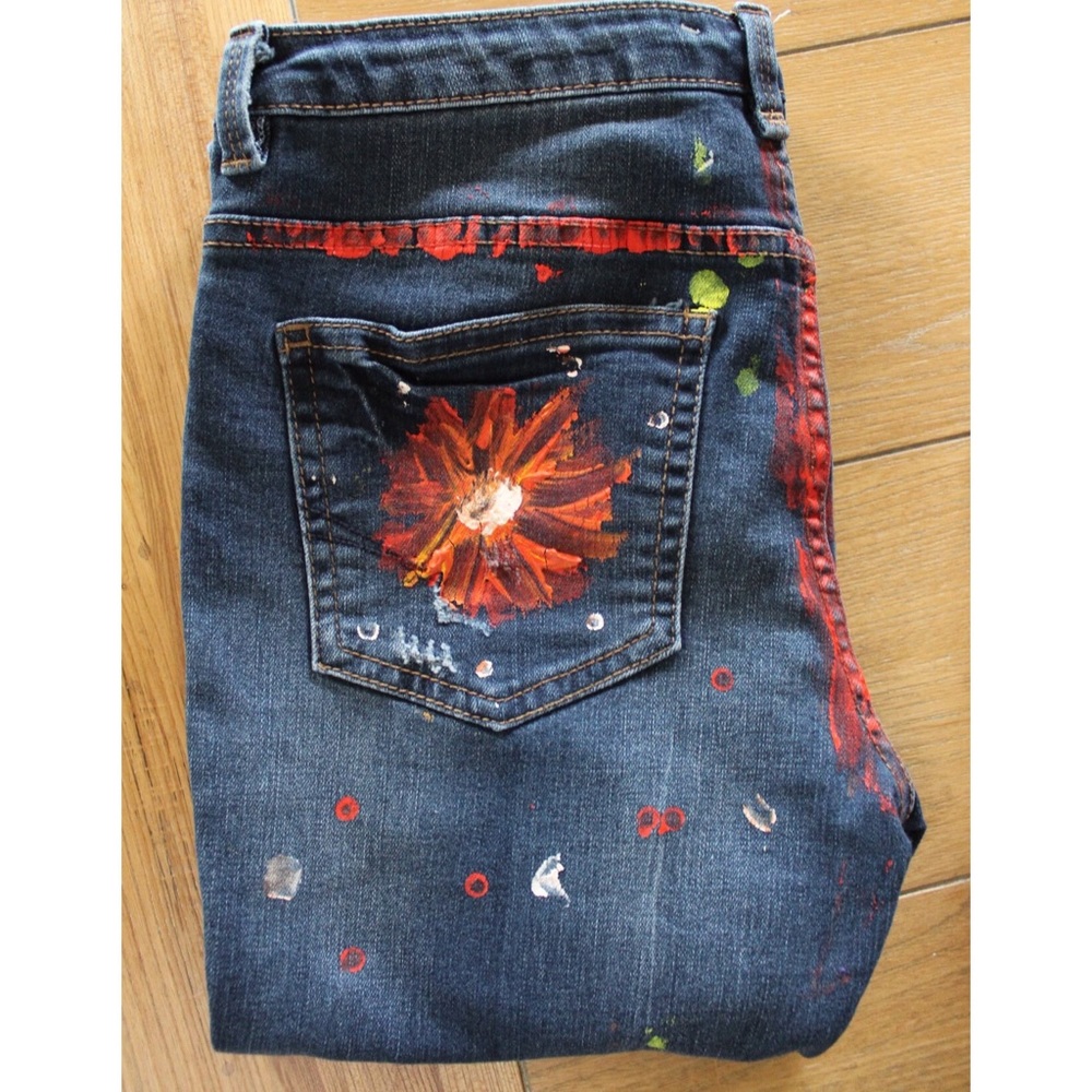 Tory Burch Habitual Girl Painted Customized Jean